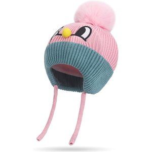 Baby Winter Knit Hat Liner Child Hat Cute Bear with Beanie Hat Earflap Unisex